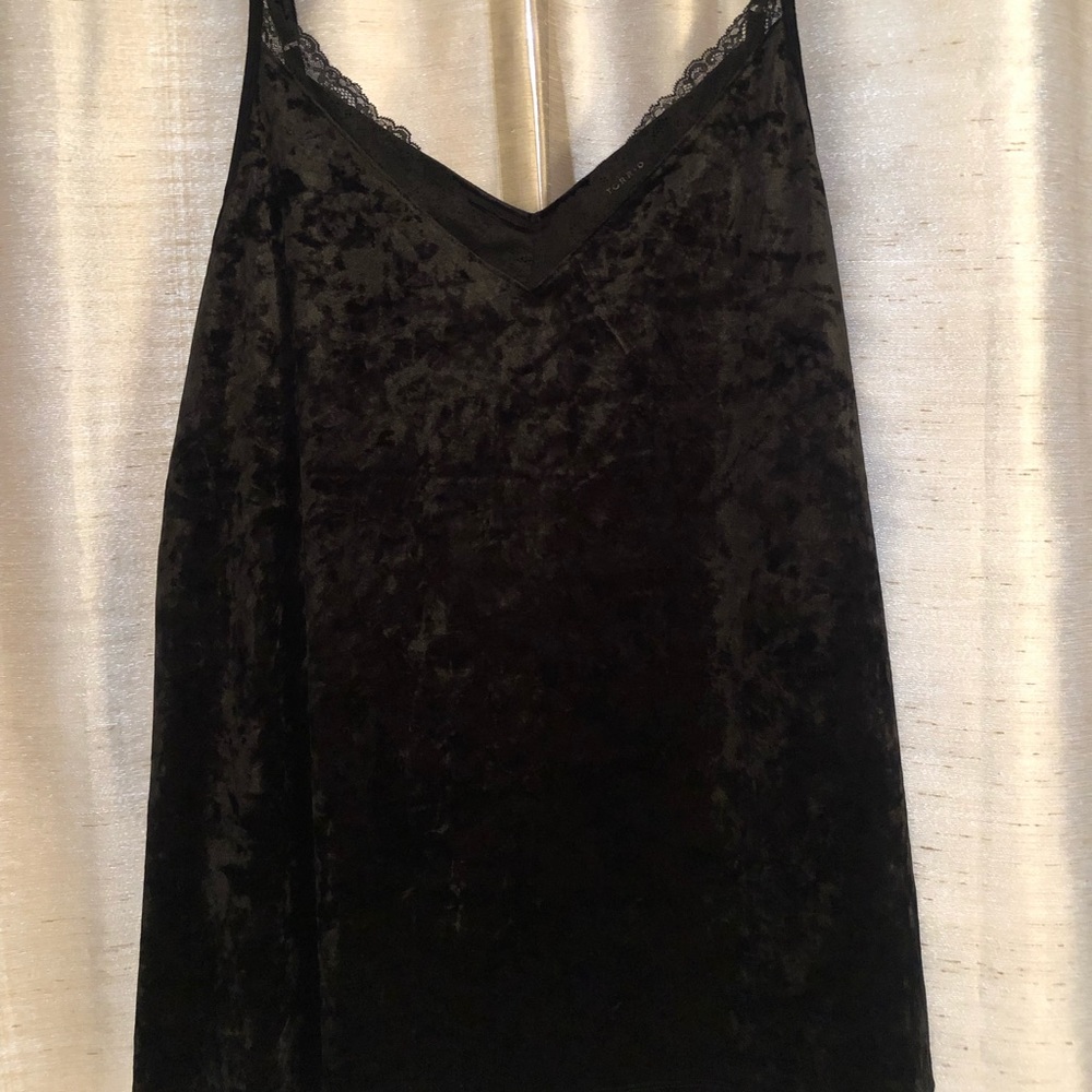 Torrid Brand Black Velvet Lace Trimmed Cami
